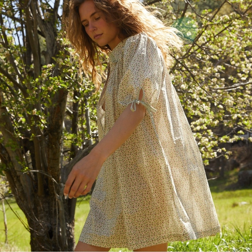 Christy Dawn Cream Floral Mini Dress